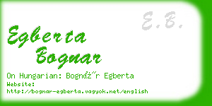 egberta bognar business card